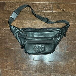 Black Faux Leather Waist Bag